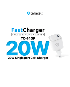 Kućni punjač Teracell Evolution TC-14GP, GaN, PD 3.0, 20W sa PD Type c kablom beli CE - 210827-1