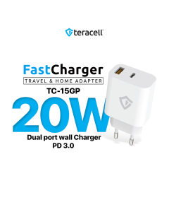 Kućni punjač Teracell Evolution TC-15GP, QC 3.0, PD 3.0, 20W sa PD Type c kablom beli CE - 210830-1
