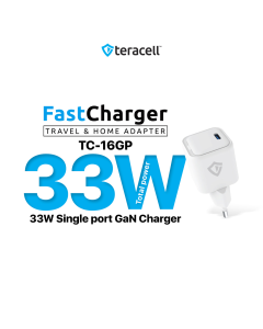 Kućni punjač Teracell Evolution TC-16GP, GaN, PD 3.0, 30W sa PD Type c kablom beli CE - 210833-1