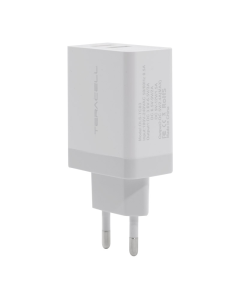 Kućni punjač Teracell Evolution DLS-TC03 Fast QC 3.0+2.4A 18W sa kablom USB na iPhone Lightning beli - 040649-1