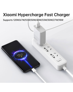 Kućni punjač Xiaomi PD 120W sa kablom USB na Type-C beli EU - 603463