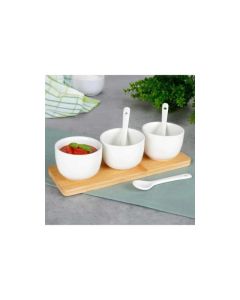 Vilde 139687 -Set od tri cinije sa kasikama - Beli - KUH000015A00000