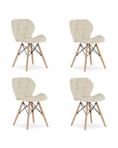 OSKAR Lago stolica od somota - set 4komada bež