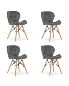 OSKAR Lago stolica od somota - set 4komada siva