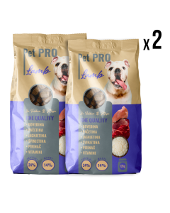 PET PRO Suva hrana za pse Lamb 12kg, 2 pakovanja - 3360183
