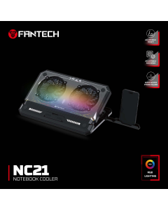 Laptop Cooler Fantech NC21 RGB crni - 221135