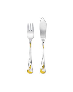 ZEPTER Set pribora za ribu delimično pozlaćen 12/1 Kimono - LB-620-DG