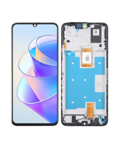 LCD za Honor X7a + touch screen crni WITH FRAME FULL ORG (China) - E2044