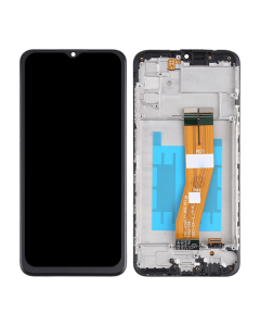 LCD za Samsung A03S/ A037 (161 mm) + Touch Screen crni WITH FRAME F-ORG SP - E1528