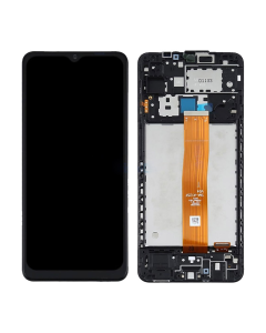 LCD za Samsung A12/ A125F + Touch Screen crni WITH FRAME FULL ORG (China) - E1071