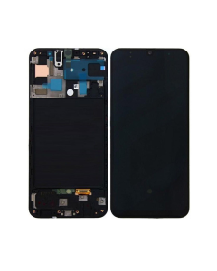 LCD za Samsung A50/ A505F/ A30/ A305F/ A50S/ A507F + Touch Screen crni WITH FRAME (OLED) FULL ORG (China) - E131