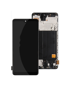 LCD za Samsung A51/ A515F + Touch Screen crni OLED (MANJI DISPLEJ - REDOVNA SLIKA) WITH FRAME - E1112
