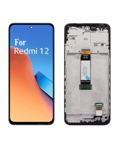 LCD za Xiaomi Redmi 12 + touch screen crni WITH FRAME FULL ORG (China) - E2453