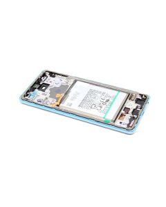 LCD za Samsung A725F/A726B Galaxy A72 4G/5G + touchscreen + frame blue Full ORG EU (GH82-25624B)