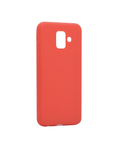 Maska za Samsung A6/ A600F (2018) crvena Leather Look - 023601
