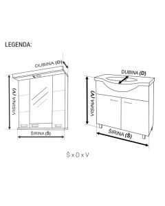 CERAMICA LUX Una zidna polica ravna 60 - 300267