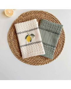 DEKOR DOM Kuhinjska krpa SET 2/1 DAISY 40x60 - Lemon - 023106