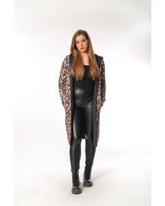 BAIKA Štrikani kaput za žene - Leopard - KOLEOL