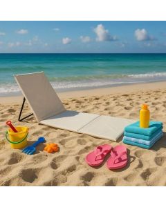 LEMON PLANET Sklopiva ležaljka za plažu 150x52cm, bež