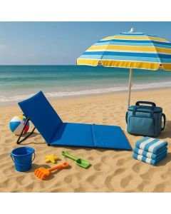 LEMON PLANET Sklopiva ležaljka za plažu 150x52cm, plava