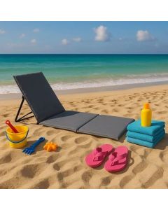 LEMON PLANET Sklopiva ležaljka za plažu 150x52cm, siva