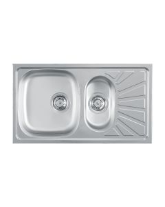 METALAC Sudopera inox jednodelna sa pomoćnim koritom Luna flex 1.5D ,fi 90 - 123326