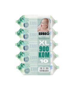 ERBEO Vlažne maramice Sensitive XL, 90 komada, 10 Pakovanja