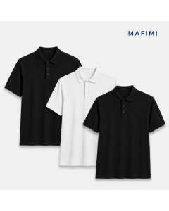 Mafimi Polo majice set od 2 crne i 1 bela