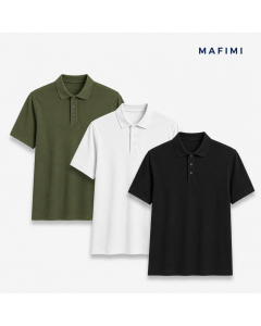 Mafimi Polo majice set Crna, Bela, Maslinasta