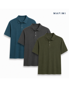 Mafimi Polo majice set Petrol/Tamno siva/Maslinasta