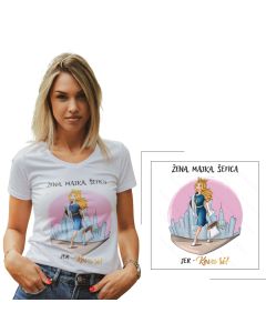 KEVA SI Ženska majica - Žena, majka, šefica, bela