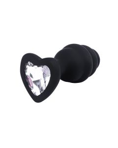Mali rebrasti silikonski analni dildo sa dijamantom - ft001135
