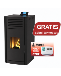 MARELI Kamin na pelet ONYX Hydro 30 (4kW + 26kW) crna