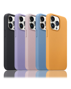 Maska za iPhone 15 Pro Beautiful Shine Leather pink