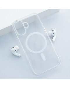 Maska za iPhone 16 Berlia Crystal Armor Magnetic transparent bela - 614075