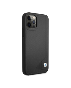 Maska za iPhone 13 Pro Max crna BMW Hc Leather Deboss - BMHCP13XRCDPK