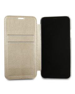 Maska za iPhone X krem na preklop Guess Book - GUFLBKPXPBUBE