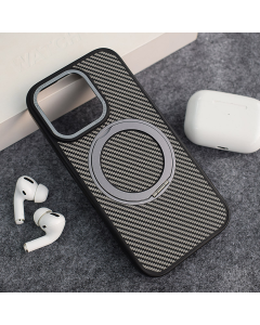 Maska za iPhone 16 Pro Max Carbon Stand Mag Case crna