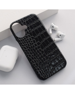 Maska za iPhone 16 Croco Leather crna - 616692