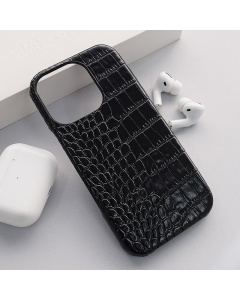 Maska za iPhone 16 Pro Croco Leather crna