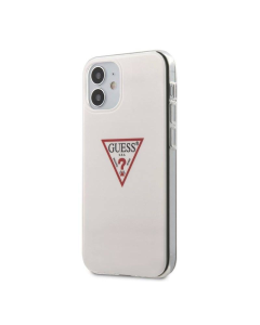 Maska za iPhone 12 mini bela Guess Faceplate - GUHCP12SPCUCTLWH