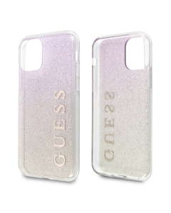 Maska za iPhone 11 Pro Guess Faceplate Shine pink zlatna - GUHCN58PCUGLGPI-1