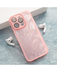 Maska za iPhone 15 Pro Max Glitter Feather roze - 614800