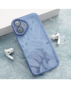 Maska za iPhone 16 Glitter Feather plava - 614807