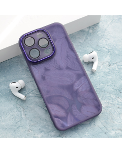 Maska za iPhone 16 Pro Glitter Feather ljubičasta - 614811