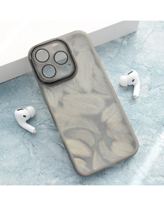 Maska za iPhone 16 Pro Max Glitter Feather crna - 614818