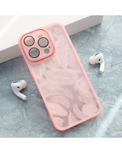 Maska za iPhone 16 Pro Max Glitter Feather roze - 614815