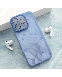 Maska za iPhone 16 Pro Glitter Feather plava - 614812