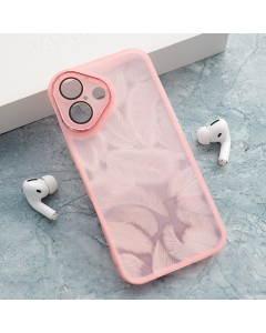 Maska za iPhone 16 Glitter Feather roze - 614805