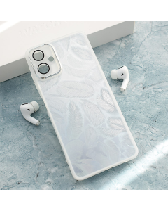 Maska za Samsung A06/ A065F Glitter Feather bela - 614784